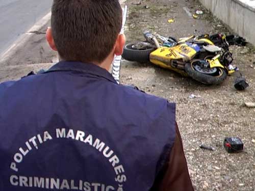 Foto accident motociclist Somcuta Mare